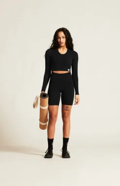 Collective Rib Cropped Ls Top W*Craft Sportswear New