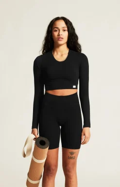 Collective Rib Cropped Ls Top W*Craft Sportswear New