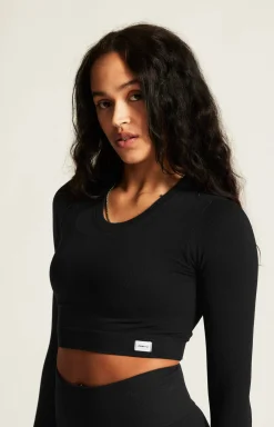 Collective Rib Cropped Ls Top W*Craft Sportswear New